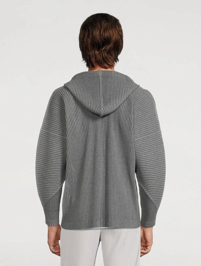 Heather Pleats Hoodie