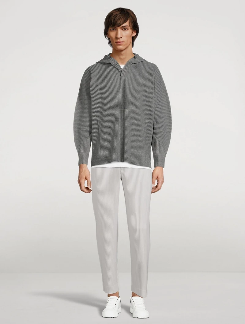 Heather Pleats Hoodie