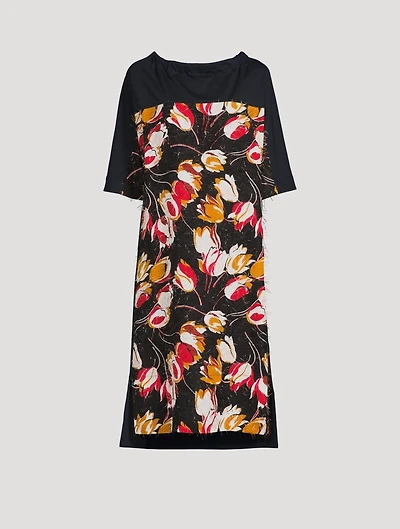 Organic Cotton Jersey Midi Dress With Bow
