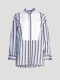 Cotton Poplin Shirt Striped Print