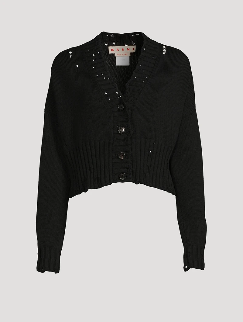 Twisted Cardigan With Logo Embroidery