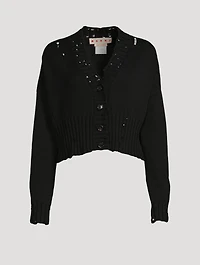 Twisted Cardigan With Logo Embroidery