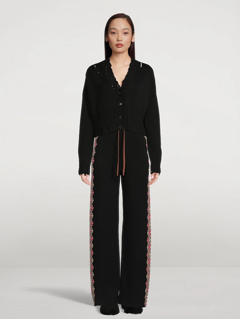 Twisted Cardigan With Logo Embroidery
