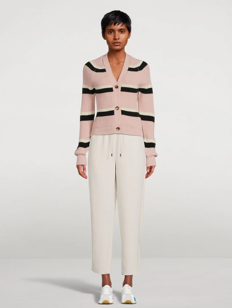 Wool Cardigan Striped Print