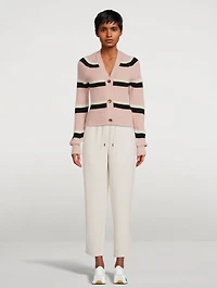 Wool Cardigan Striped Print
