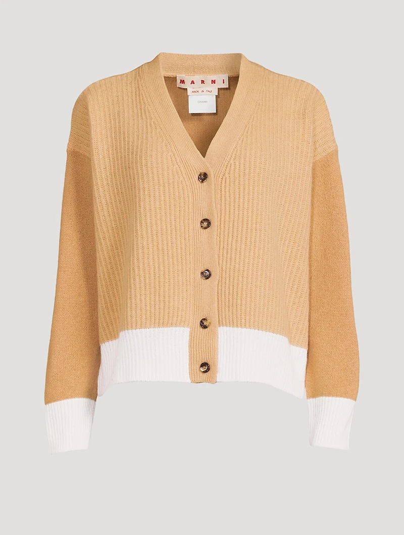 Colourblock Cashmere Cardigan