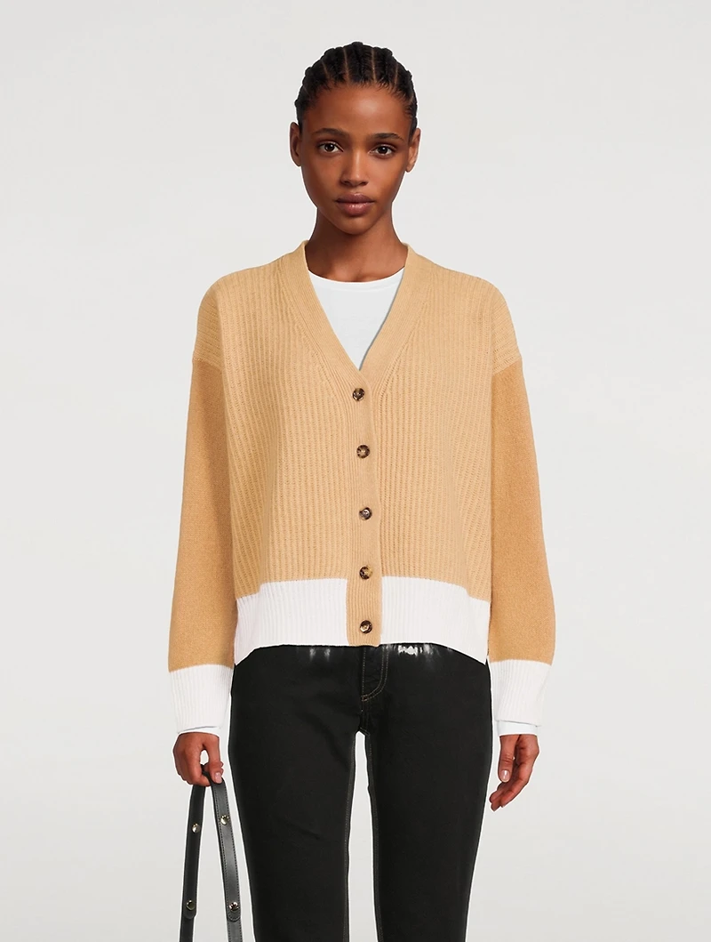 Colourblock Cashmere Cardigan