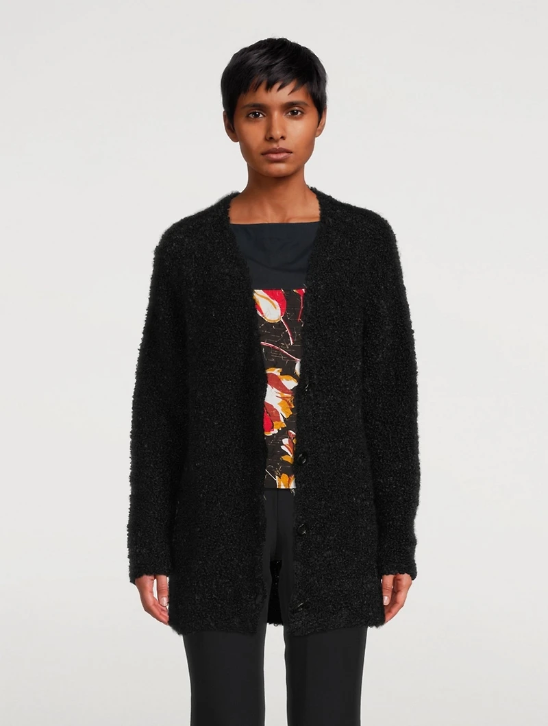 Mohair Knit Oversized Cardigan