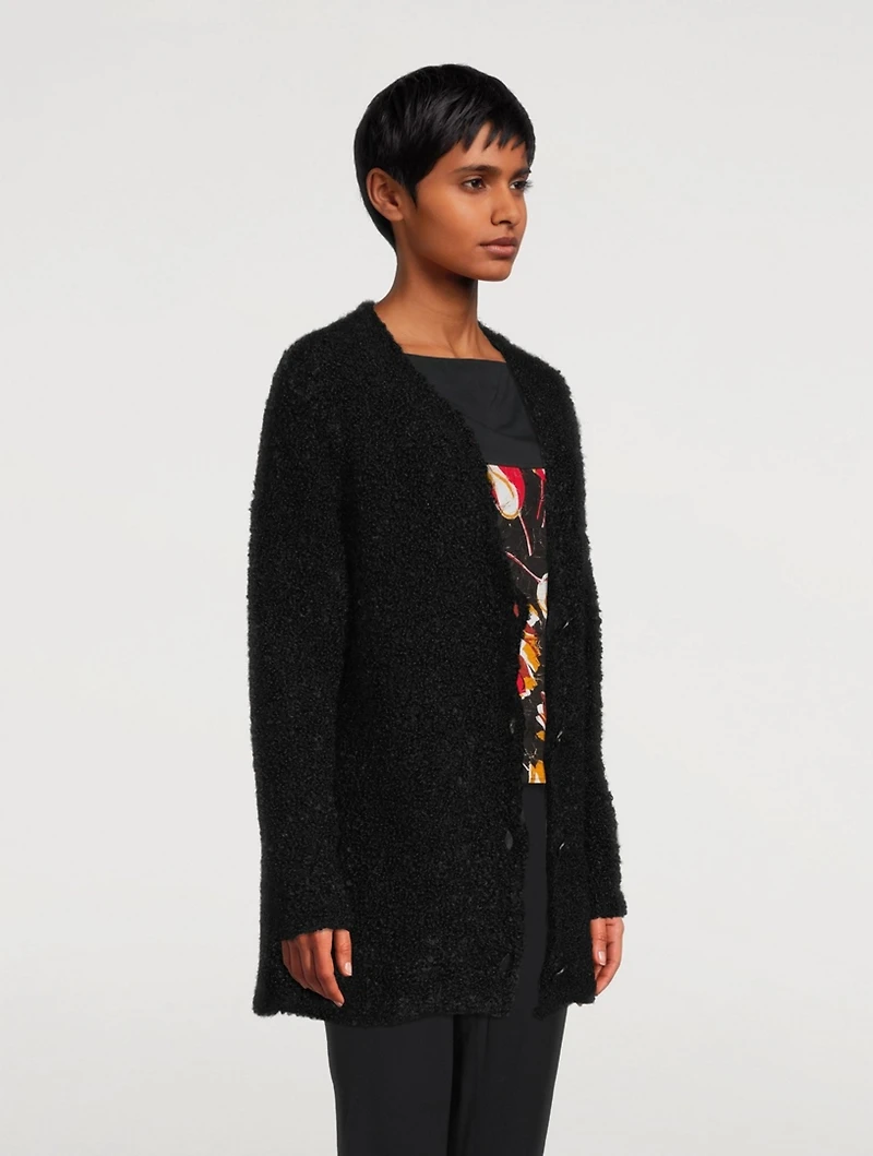 Mohair Knit Oversized Cardigan
