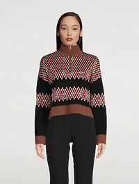 Jacquard Zip Sweater