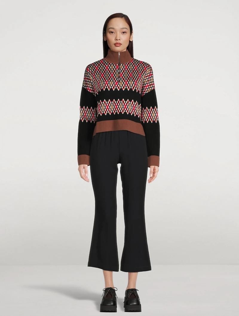 Jacquard Zip Sweater