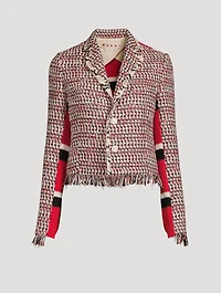 Tweed Jacket With Striped Back