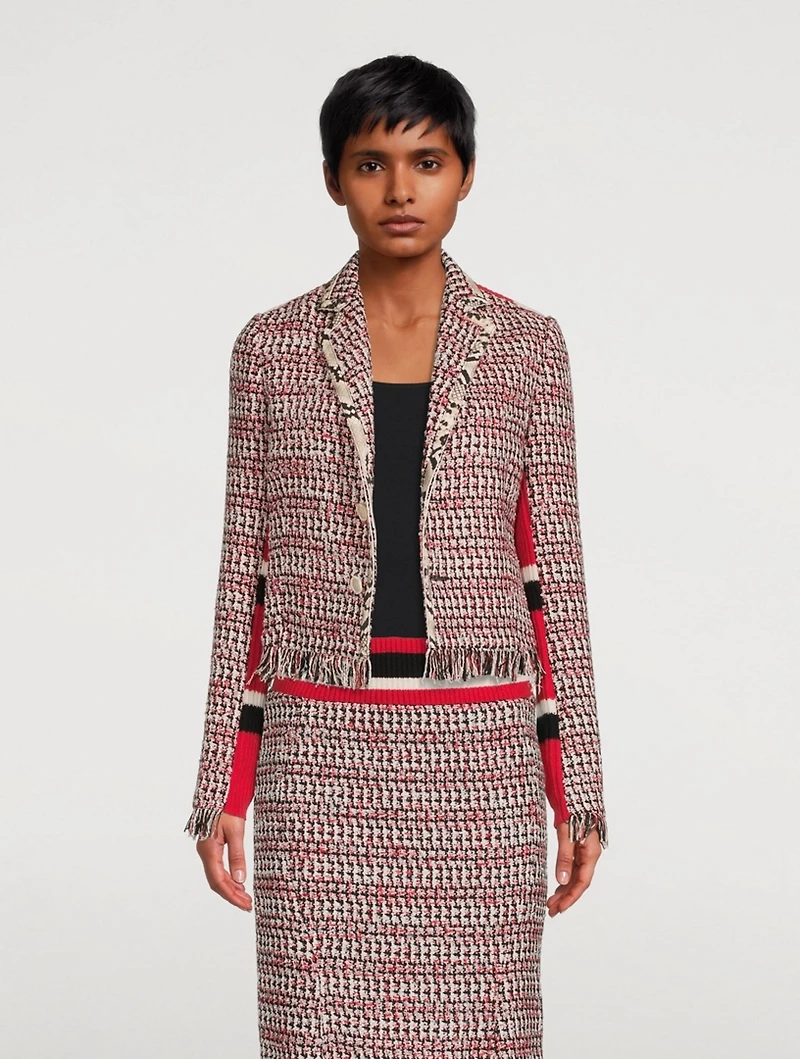 Tweed Jacket With Striped Back