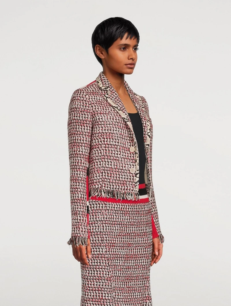 Tweed Jacket With Striped Back