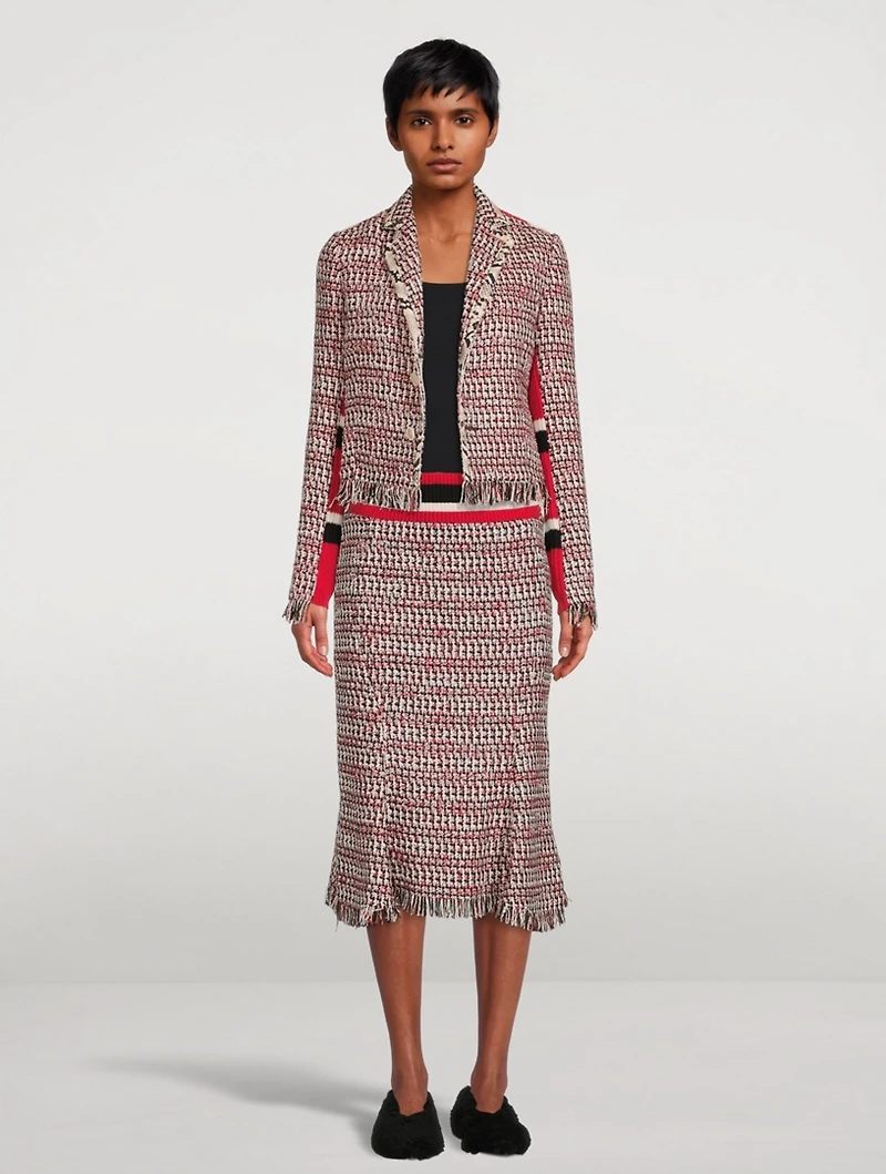 Tweed Jacket With Striped Back