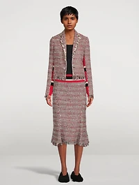 Tweed Jacket With Striped Back