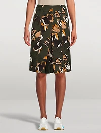 Cotton High-Waisted Printed Skirt