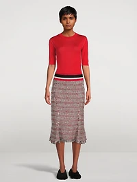 Tweed Godet Skirt