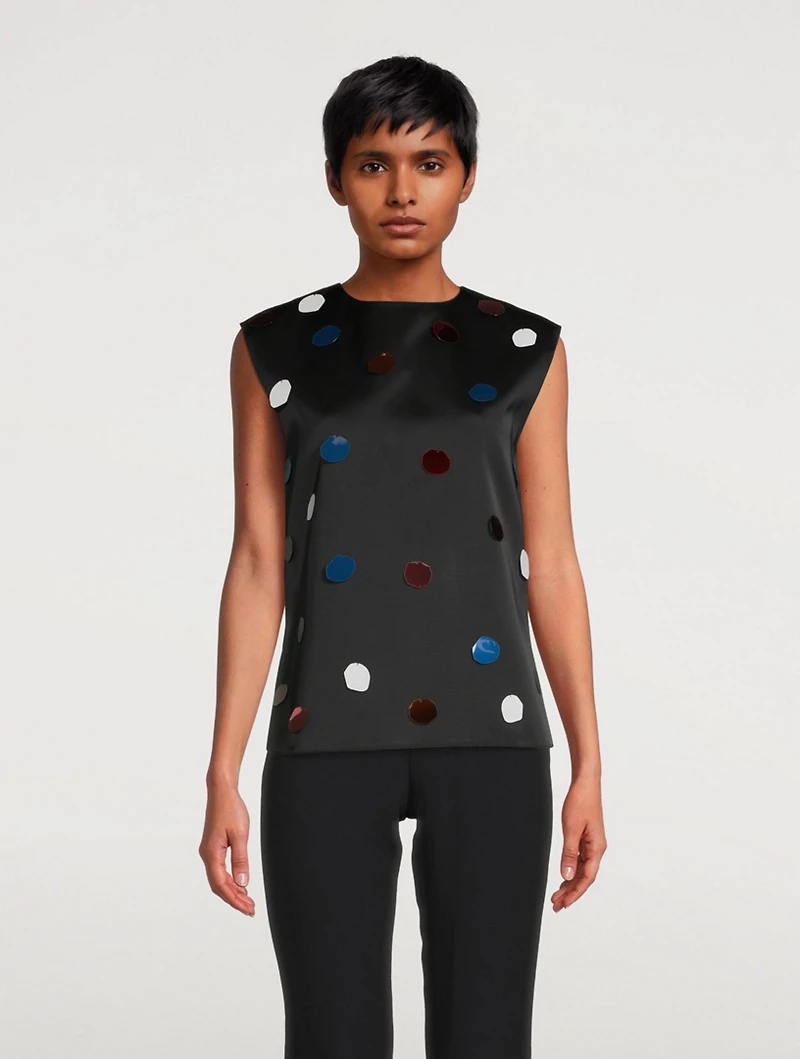 Sleeveless Top With Large Sequins