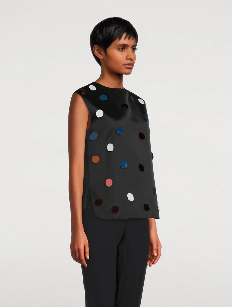 Sleeveless Top With Large Sequins
