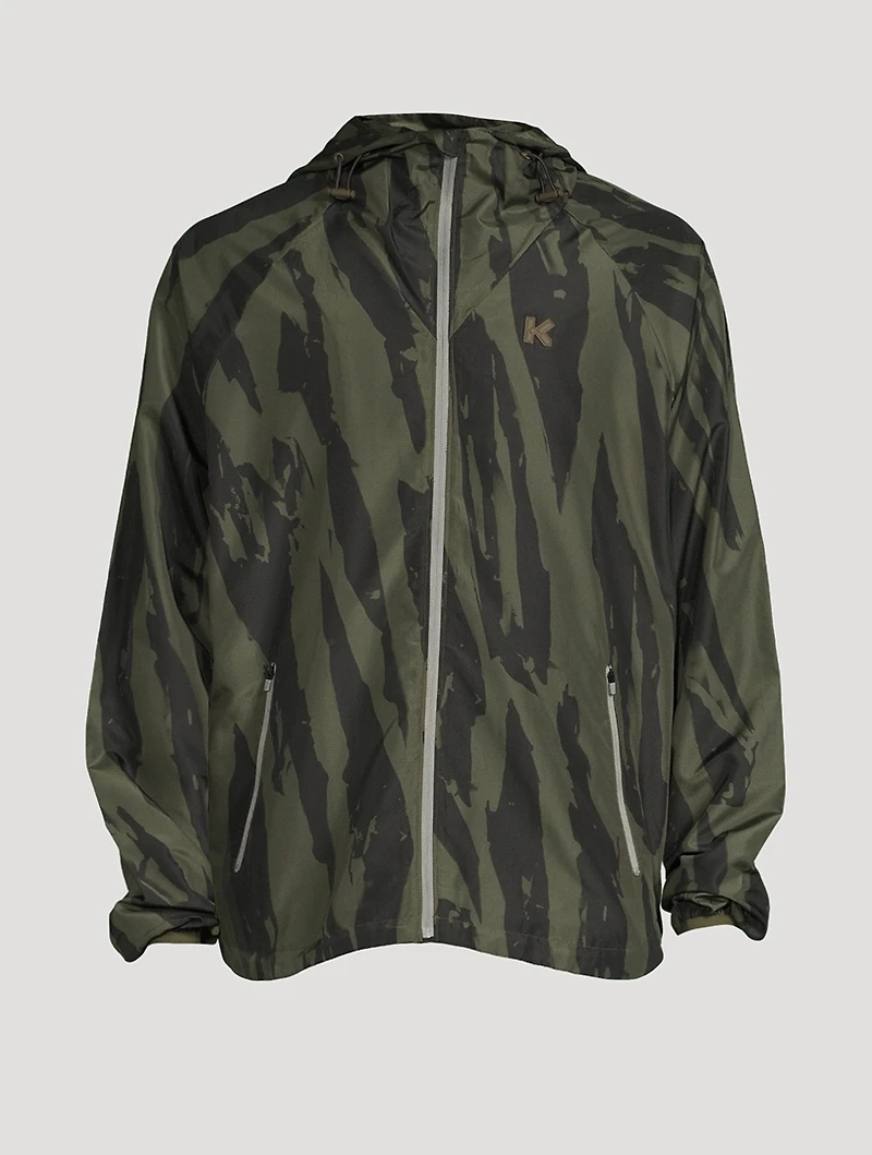 Windbreaker Jacket Pleat Camo Print