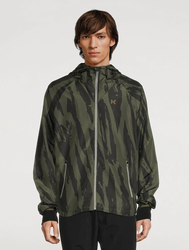 Windbreaker Jacket Pleat Camo Print