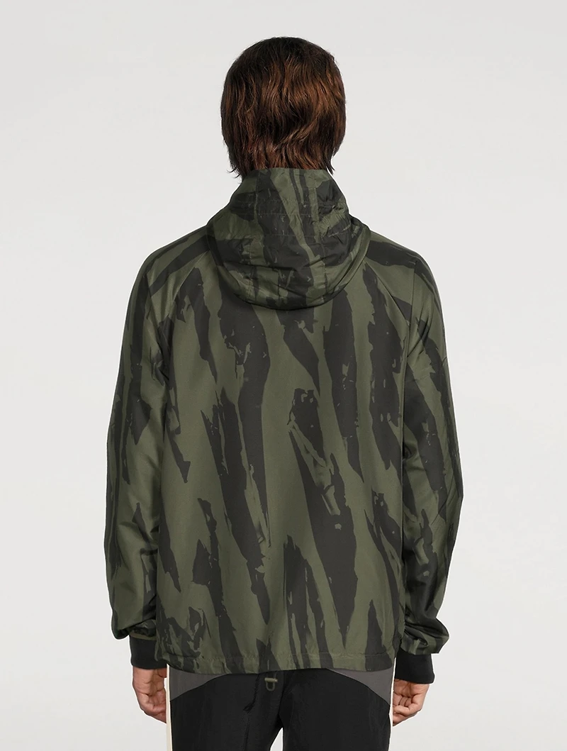 Windbreaker Jacket Pleat Camo Print