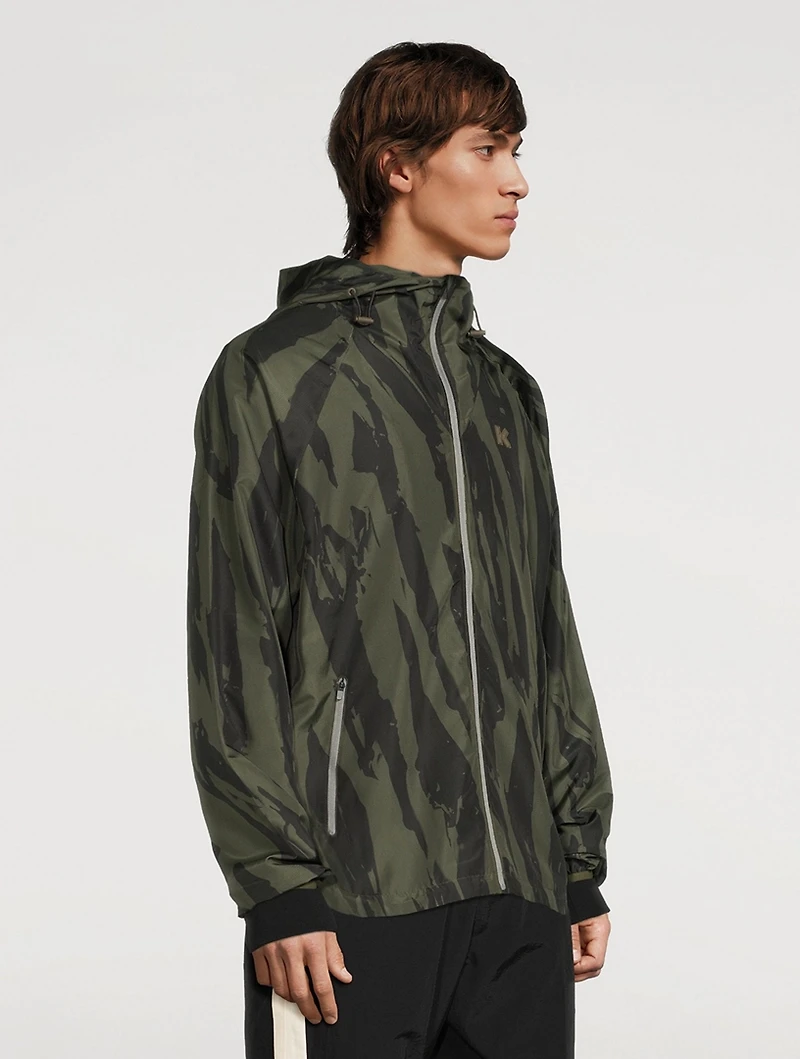 Windbreaker Jacket Pleat Camo Print