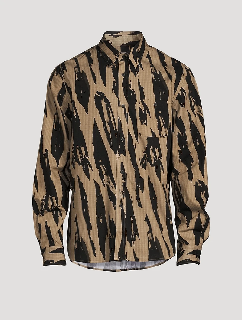 Pleat Camo Cotton Shirt