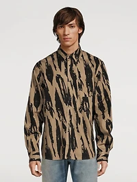 Pleat Camo Cotton Shirt