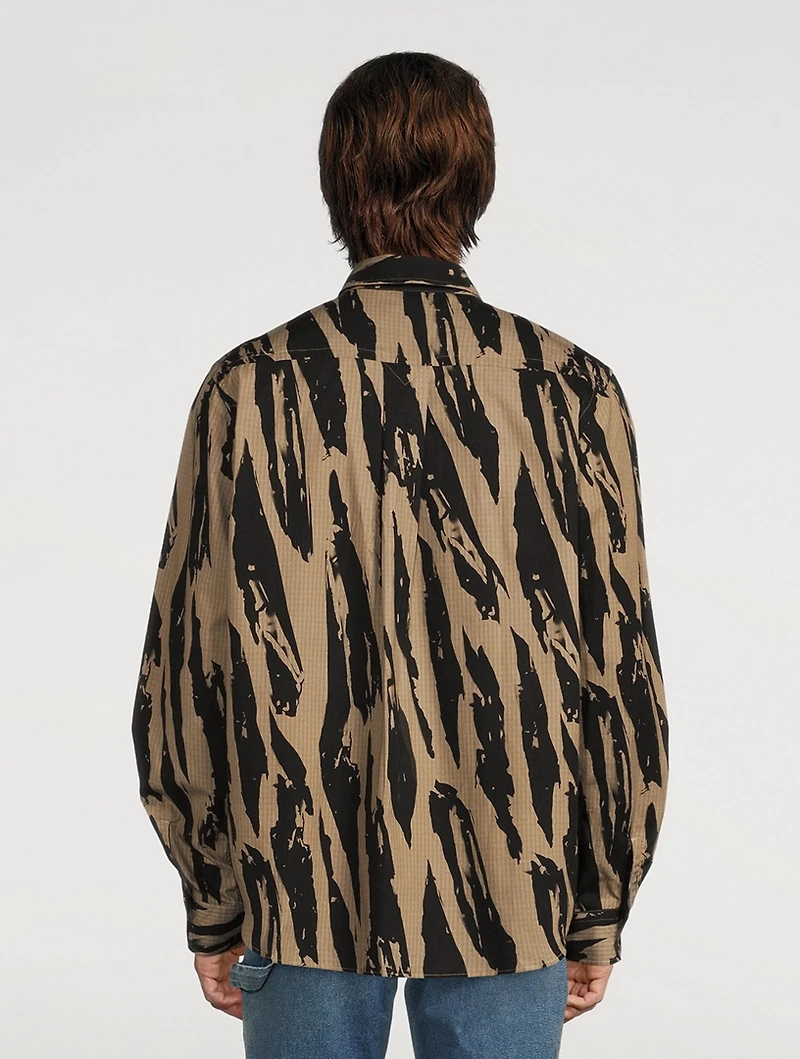 Pleat Camo Cotton Shirt