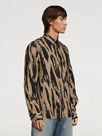Pleat Camo Cotton Shirt