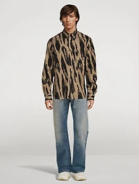 Pleat Camo Cotton Shirt