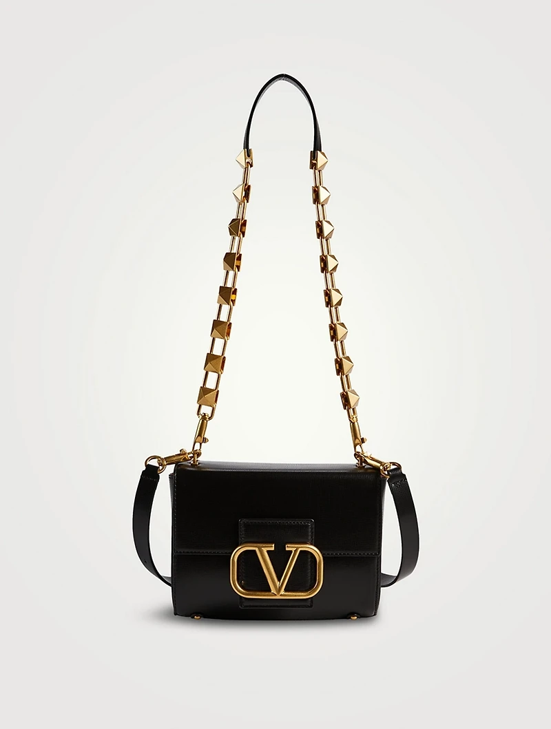 VLOGO Stud Leather Shoulder Bag