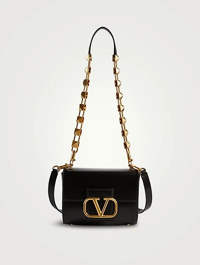 VLOGO Stud Leather Shoulder Bag