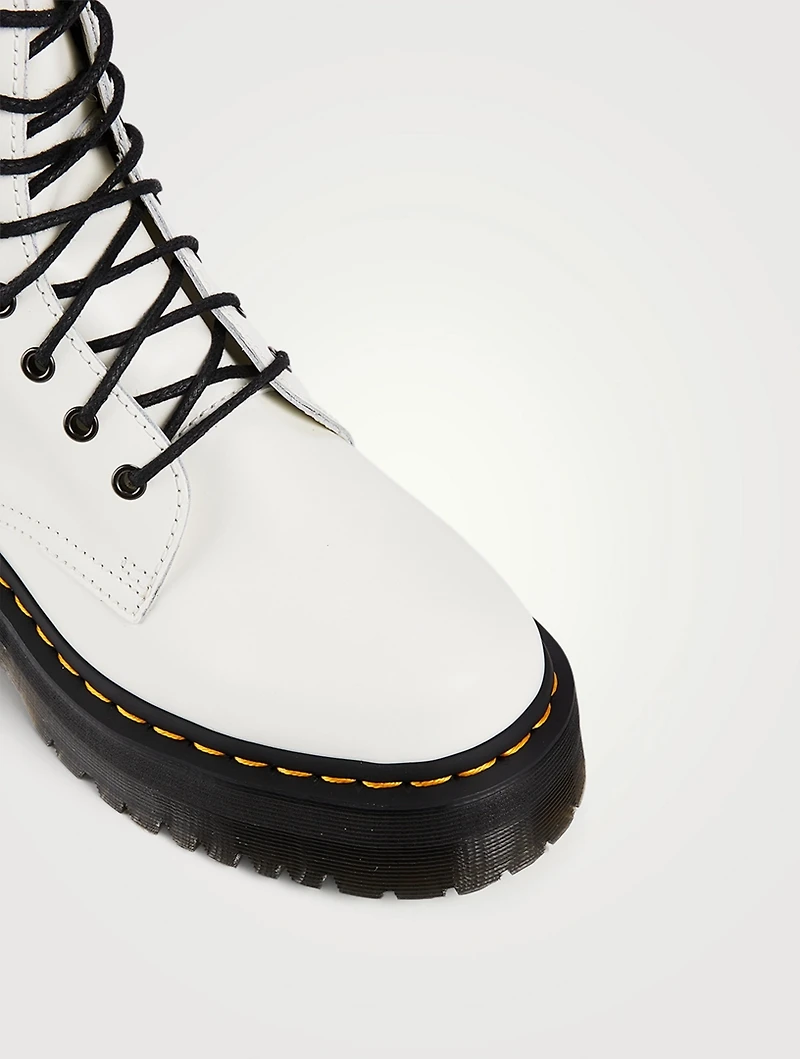Jadon Leather Lace-Up Platform Ankle Boots