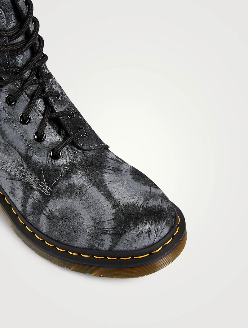 1460 Pascal Suede Lace-Up Ankle Boots Tie Dye Print