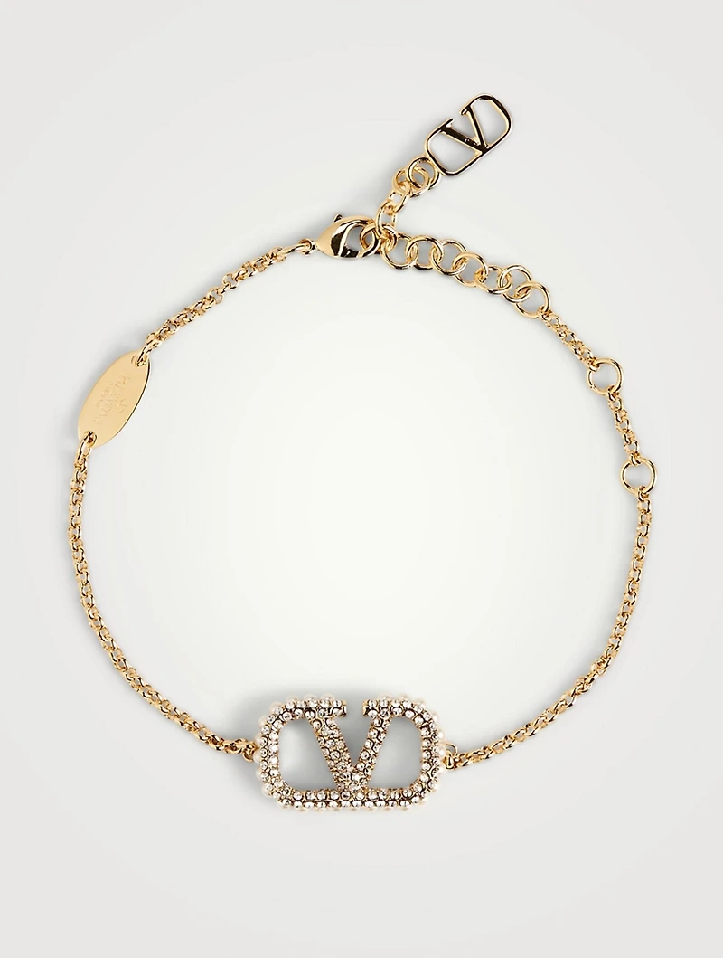 VLOGO Chain Bracelet With Crystals