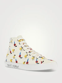 Malibu Canvas And Leather Sneakers Coup De Pinceau Print