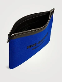 Felt And Leather Rive Gauche Zippered Pouch