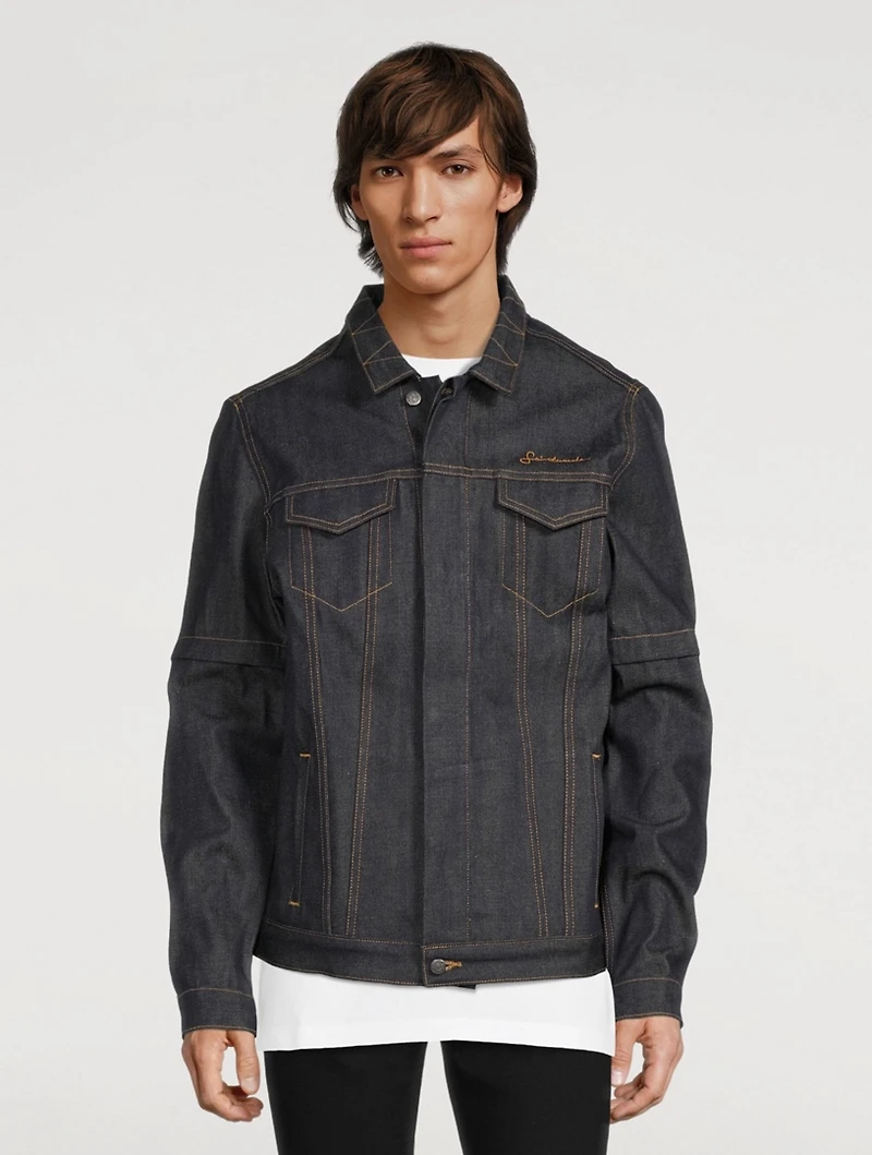 Zip-Off Sleeve Denim Jacket