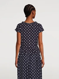 Ruffled Blouse Polka Dot Print