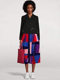 Patchwork Velvet Midi Skirt