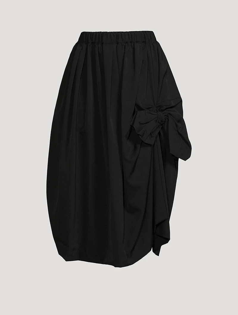 Bow Wool Midi Skirt