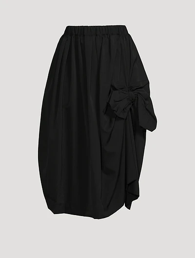 Bow Wool Midi Skirt