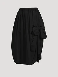 Bow Wool Midi Skirt