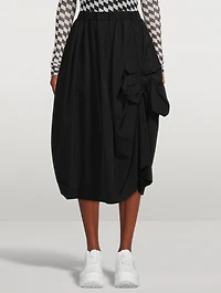 Bow Wool Midi Skirt