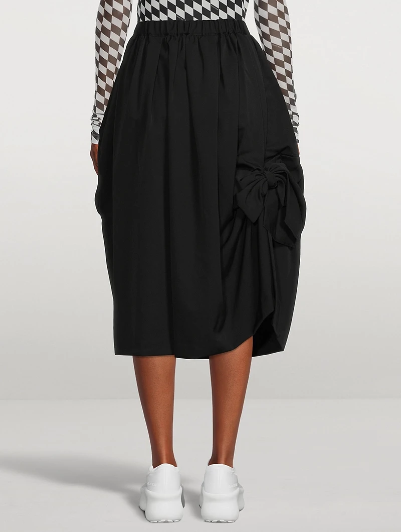 Bow Wool Midi Skirt
