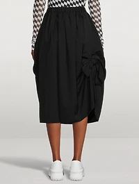 Bow Wool Midi Skirt