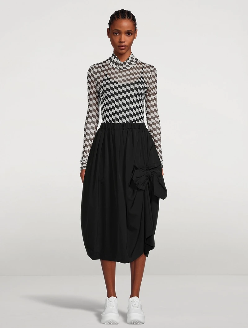 Bow Wool Midi Skirt